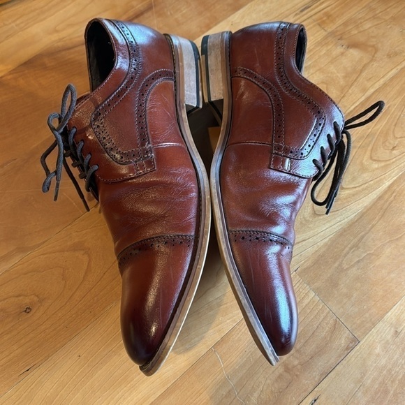 STACY ADAMS Men\'s Leather Lace Up Oxford Shoe dark brown sz 9 M main image 6